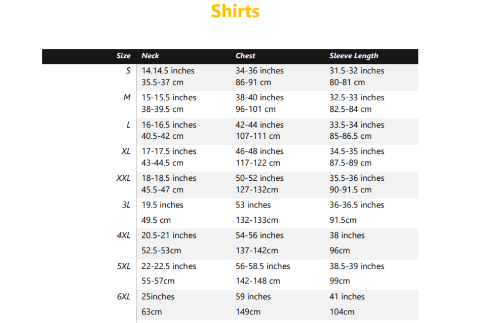 Juglo Men's Clothing Size Chart_1