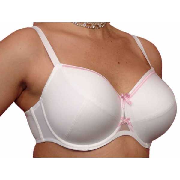 Berdita Lingerie [ Uk Size 30e ] White Wired Smooth Cup T Shirt