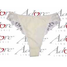 Adore Lingerie [ UK SIZE 12/14 ] 'Sunflower' Ivory Thong with Pretty...