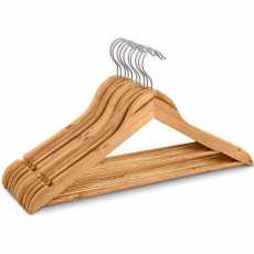 Highliving 20 Wooden Coat Hangers Suit Trouser Garments Clothes Coat Hanger...