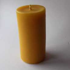 Organic beeswax pillar candle – 100hr burning time – handmade in Wales
