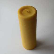 Organic beeswax pillar candle – 150hr burning time – handmade in Wales