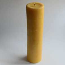 Organic beeswax pillar candle – 200hr burning time – handmade in Wales