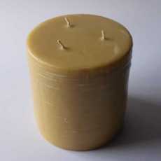 Three wick organic beeswax pillar candle – 100hr burning time – handmade in...