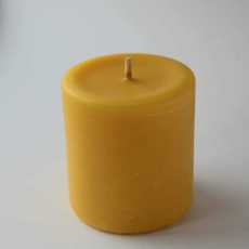 Organic beeswax pillar candle – 50hr burning time – handmade in Wales