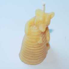 Bear and Skep Beeswax Candle Handmade in Wales with Organic Beeswax
