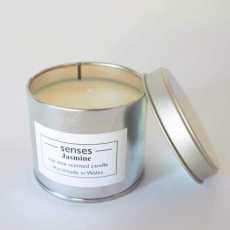 Jasmine scented soy candle tin handmade in Wales
