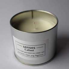 Lafant (lavender) scented soy candle tin handmade in Wales