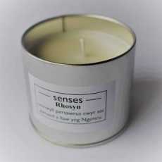 Rhosyn (rose) scented soy candle tin handmade in Wales