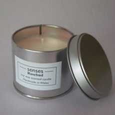 Rosebud scented soy candle tin handmade in Wales