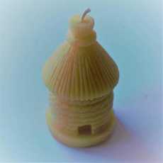 Thatched Skep Beeswax Candle Made with Organic Beeswax