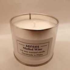 Mulled Wine scented soy candle tin handmade in Wales