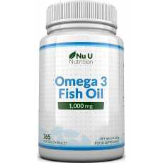 Omega 3 Fish Oil 1000mg 365 Softgels 1 Year Supply | Pure Fish Oil