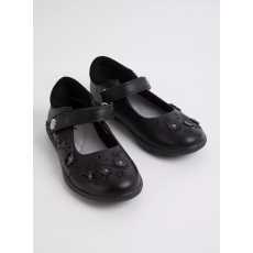 Black Floral School Shoes - 8 Infant