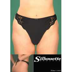 Silhouette Lingerie 'Euphoria Collection' Black Thong Knickers with Lace...