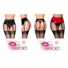 Nancies Lingerie Erotic 6 Strap PVC Suspender / Garter Belt for Stockings (NL53)