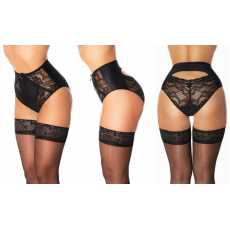 Nancies Lingerie 'Peek a Boo' High Waist Lace Knickers with Cut Out (NLpkb)