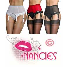 Nancies Lingerie 6 Strap Powermesh Suspender / Garter Belt for Stockings (NL61)