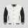 Classic Varsity Letterman bomber jacket- White Wool Body & Black Leather Sleeves
