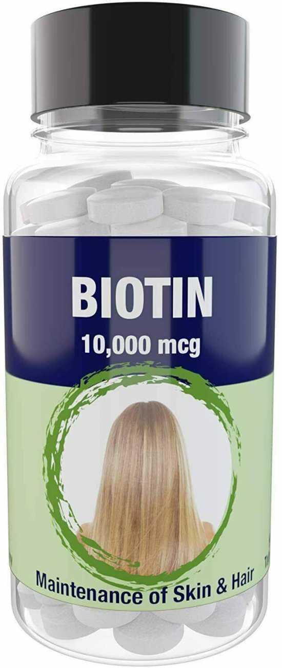 Biotin 10,000mcg 90 Tablets – Exclusively D-Biotin, The only Natural Form with
