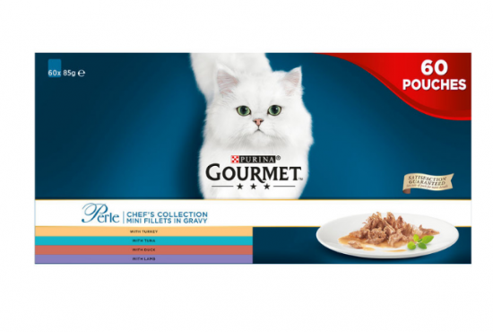 Gourmet Perle Cat Food Chefs Fish and Meat Mixed Collection, 60 x 85g