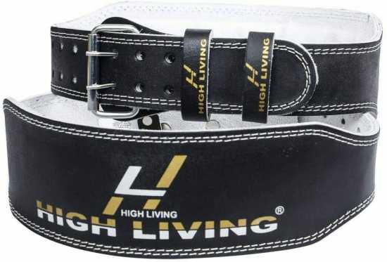 HighLiving ®4" Leather Weight Lifting Belt Back Gym Strap Support Fitness