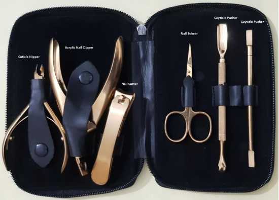 Minarat Gold Plated Manicure Premium Quality Kit with Artificial leather case...