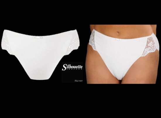 Silhouette Lingerie 'Euphoria Collection' White Brief Knickers with Lace...