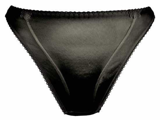 Silhouette Lingerie ‘Sirena Collection’ Black Satin Thong Style Knickers (...
