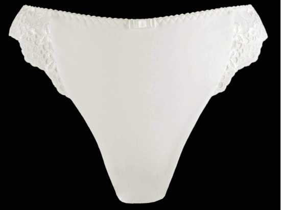 Silhouette Lingerie 'Euphoria Collection' White Thong Knickers with Lace...