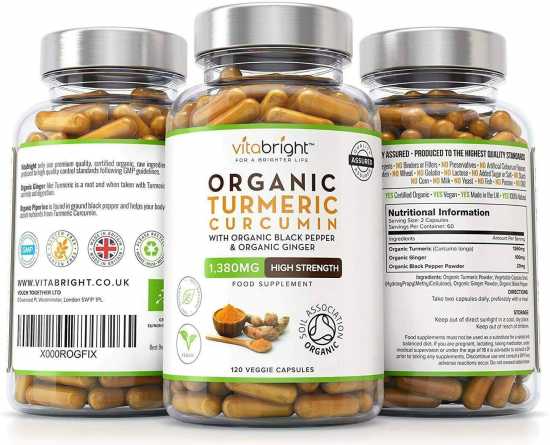 Organic Turmeric Curcumin 1380mg with Organic Black Pepper & Organic Ginger