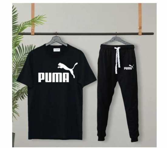 Mens Tracksuit Summer Sports Puma Suits T-shirt + Trouser Two-piece Outfit