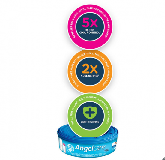 Angelcare Nappy Refill Casettes x 6 Pack AC1106 (0+ Months)