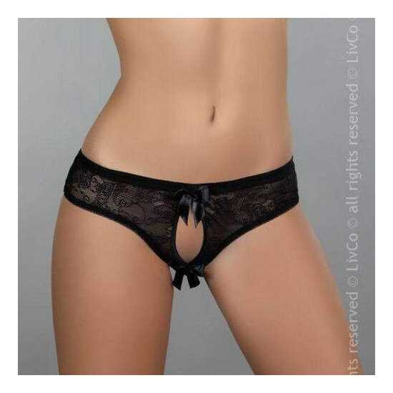 Livco Corsetti Lingerie [ UK 8 - 10 ] 'Jancis' Lace Panties with Ribbon...