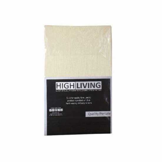 Highliving FITTED SHEETS PERCALE PLAIN DYED LUXURY COMBED NON IRON SINGLE...