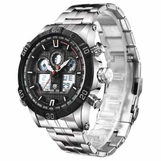 Weide WH6901 Gents Stainless Steel Ana-Digi Sports Business Watch Brand New...