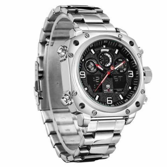 Weide Sports Business Aviator Digital Analogue Chronograph Stainless Steel...