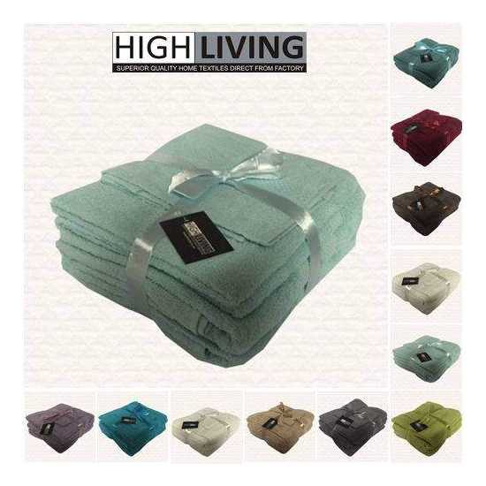 Highliving Supreme 100% Egyptian Cotton 500gsm 6 Piece Towel Set