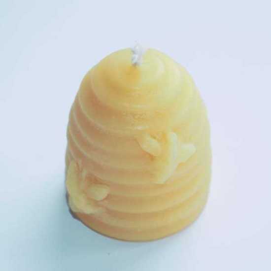 Small Hive Beeswax Candle Handmade in Wales with Organic Beeswax