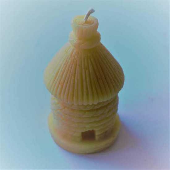 Thatched Skep Beeswax Candle Made with Organic Beeswax