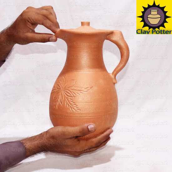 Clay Jug 2.5 Liter  Nice & Beautiful Design  Drink Pot & Home Decor