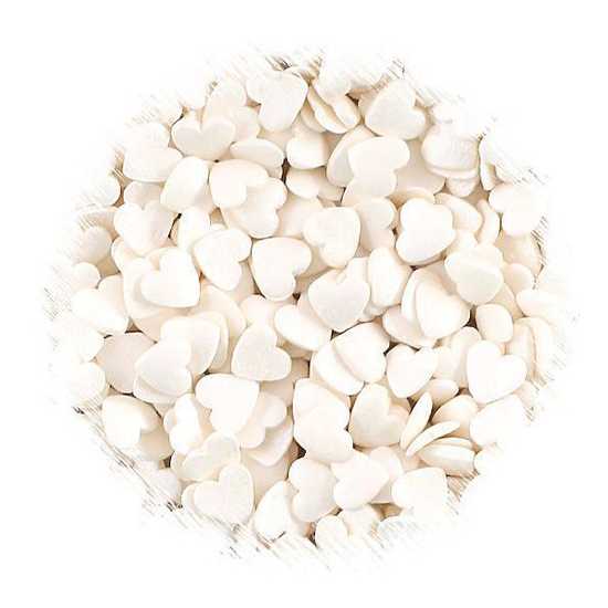 Edible White Heart shape cake sprinkles for sale in 3 sizes product by...