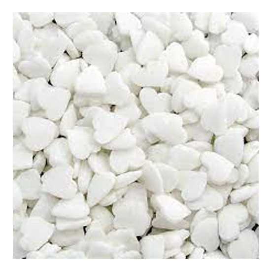 Edible White Heart shape cake sprinkles for sale in 3 sizes product by...