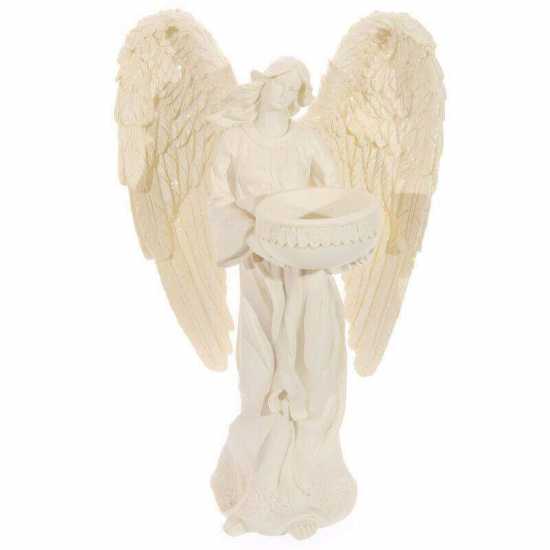 Decorative Ornament Cream Standing Angel Cream Tealight Holder Home Gift