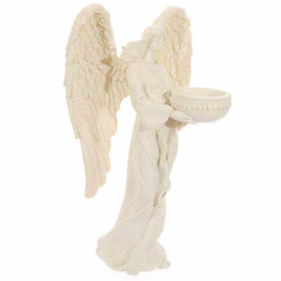 Decorative Ornament Cream Standing Angel Cream Tealight Holder Home Gift