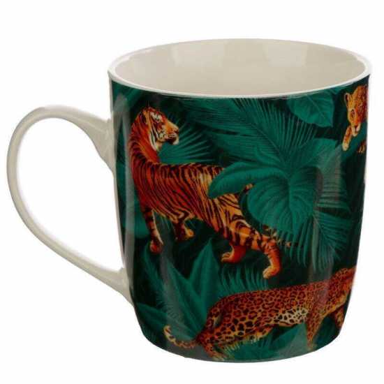 Collectable Porcelain Mug - Big Cat Spots and Stripes Painted Cup Gift Kitchen