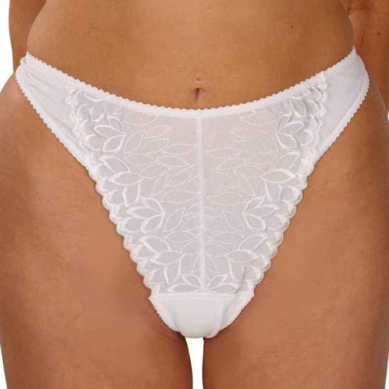 Silhouette Lingerie 'Fresco Collection' White Cotton Thong Knickers with...