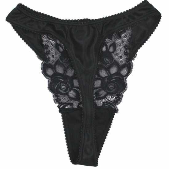 Silhouette Lingerie ‘Paysanne Collection’ Black Floral Lace Thong Style...