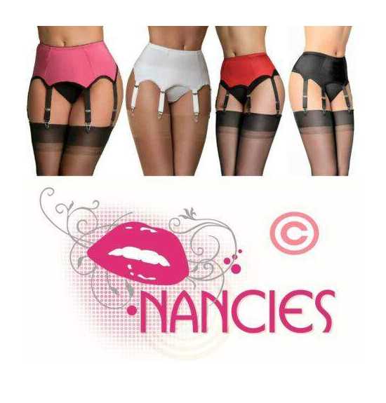 Nancies Lingerie Lycra 6 Strap Suspender / Garter Belt for Stockings (NL2)