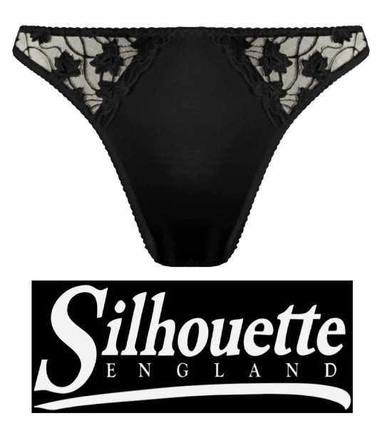 Silhouette Lingerie ‘Cascade Collection’ Black Floral Lace Thong (3100b)